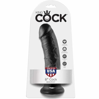 King Cock - 8" Cock Black 20.3 Cm