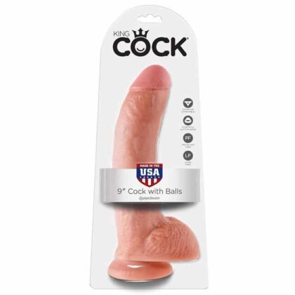 King Cock - Cor De Pele De Galo  9 "Com Esferas 22,9 Cm