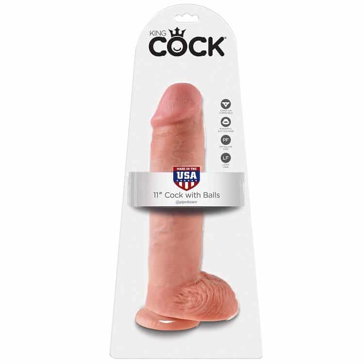 King Cock - 11 "Cor De Pele Galo Com Bolas 28 Cm