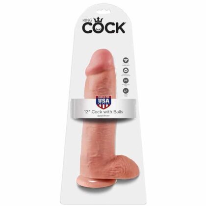 King Cock - Cor De Pele De Galo  12 "Com Bolas 30,48 Cm