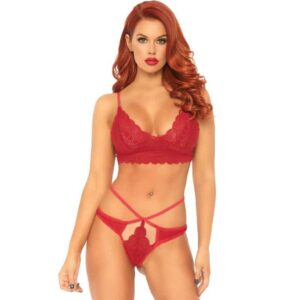 Leg Avenue Sets - Conjunto  Avenue 2 Peças Bralette De Renda E Correia M/L