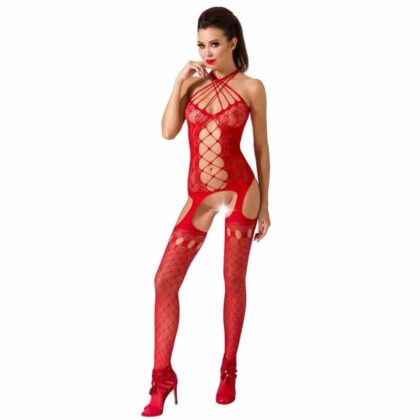 Passion Woman - Bs056 Bodystocking Red One Size