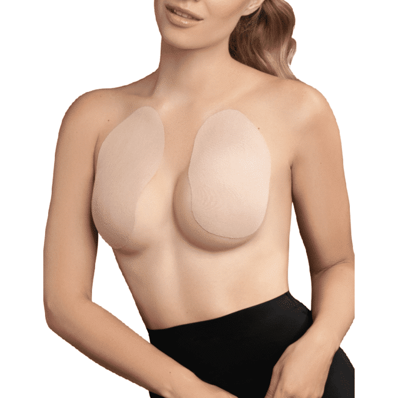 Bye Bra - Peito Lift Pads + 3 Pares De Tampas De Bicho De Cetim - Tamanho Bege Df
