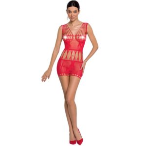 Passion Woman - Bs090 Bodystocking - Red One Size