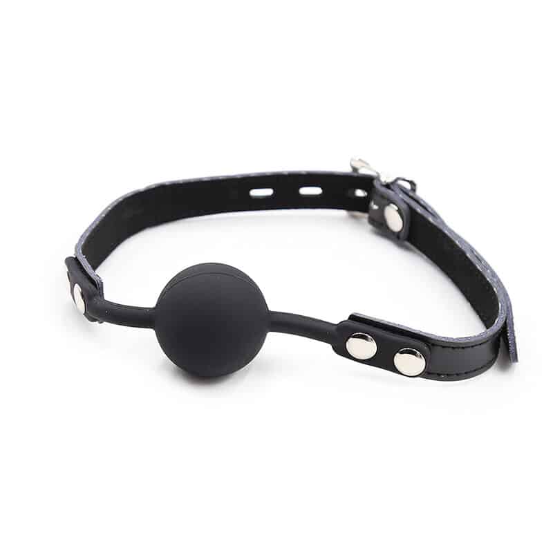 Mordaça Bola De Silicone Ohmama Fetiche Com Cinto De Couro - Image 3