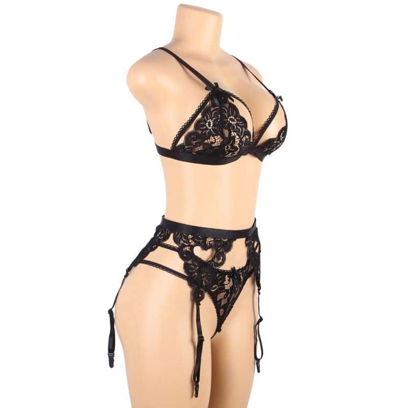 Subblime - Conjunto De Três Peças Sutiã + Cinta Liga + Calcinha S/M - Image 9