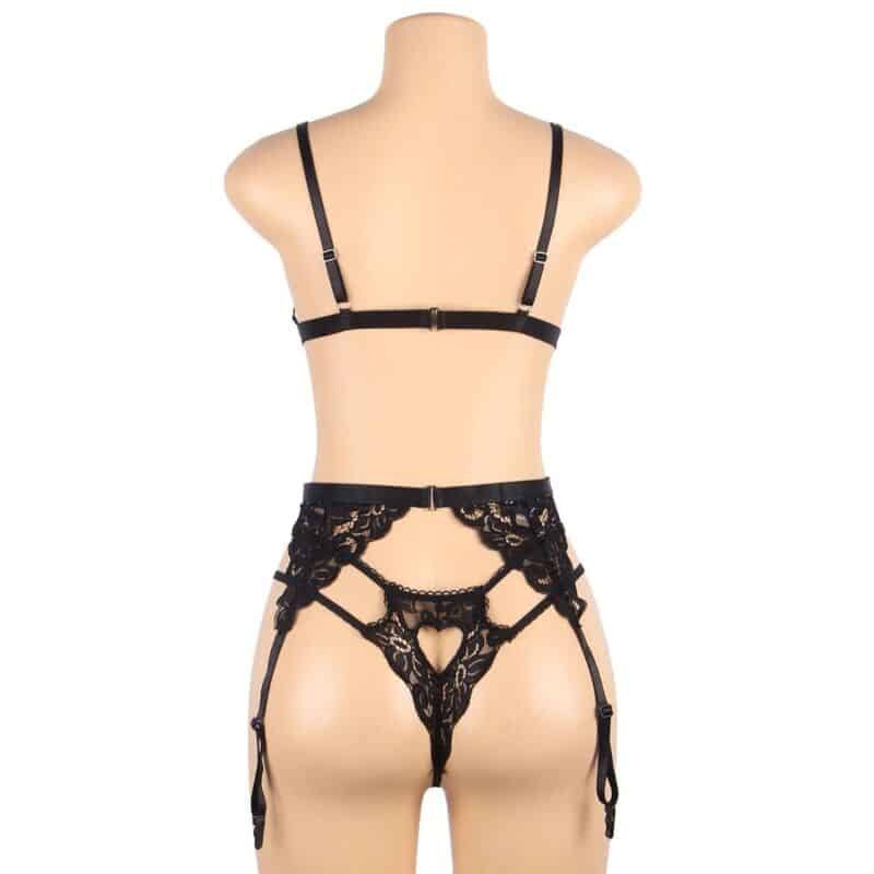 Subblime - Conjunto De Três Peças Sutiã + Cinta Liga + Calcinha S/M - Image 11