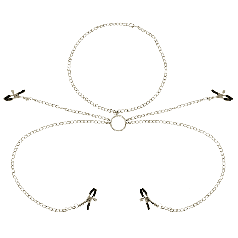 Ohmama Fetish - 4 Pinças De Nipple Com Colar De Corrente