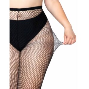 Leg Avenue Hosiery - Meia-Calça  Avenue Fishnet Plus Tamanho