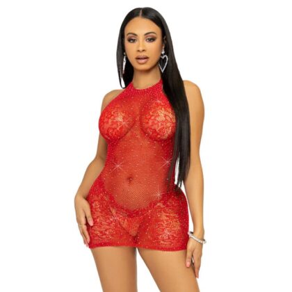 Leg Avenue Dresses - Mini Vestido  Avenue Com Strass Tamanho Único - Vermelho