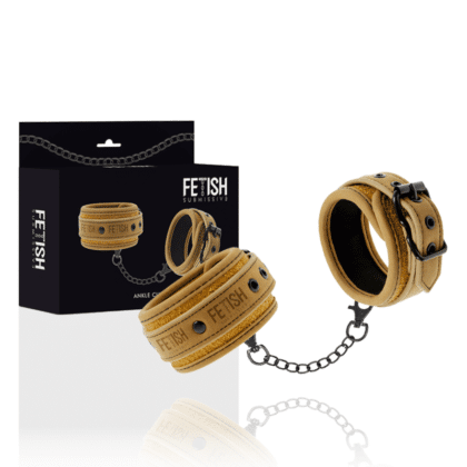Fetish Submissive - Fetiche Submissiva Origem Tornozelo Punhos Vegan Couro