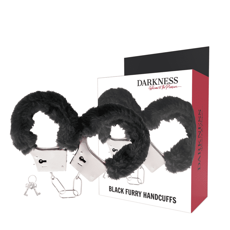 Darkness - Pleasure Furry Handcuffs Black - Image 2