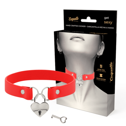 Coquette - Chic Desire Choker Feita À Mão Coração - Vermelho