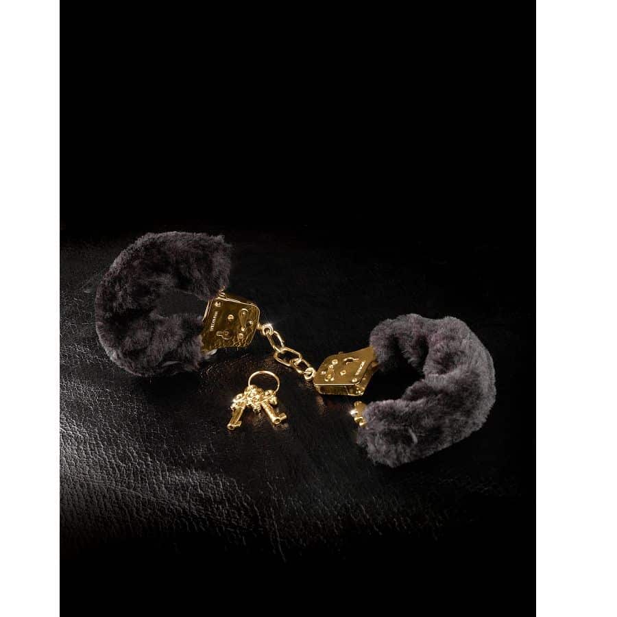 Fetish Fantasy - Gold Deluxe Furry Cuffs - Image 3