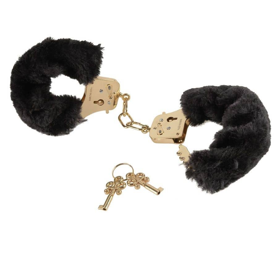 Fetish Fantasy - Gold Deluxe Furry Cuffs - Image 4