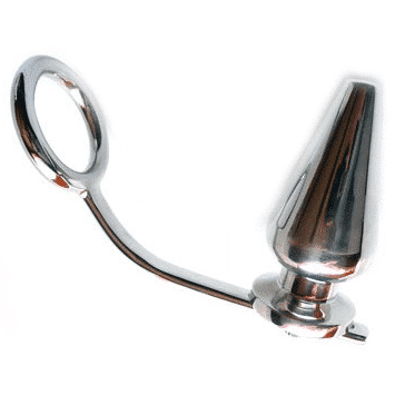 Anel De Metalhard Cock Com Plug Anal 45 X 50mm - Image 3