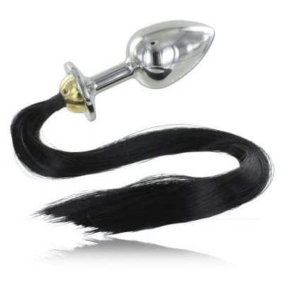 Metalhard Black Hair Pony Plug Anal 8.89cm