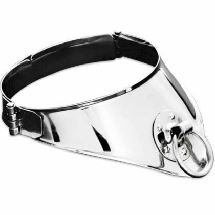 Neclace Duro De Metal Com Anel E Trava 12,5 Cm