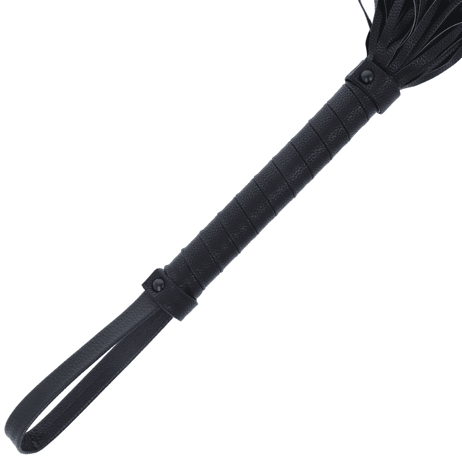 Darkness Black Flogger 42cm Couro