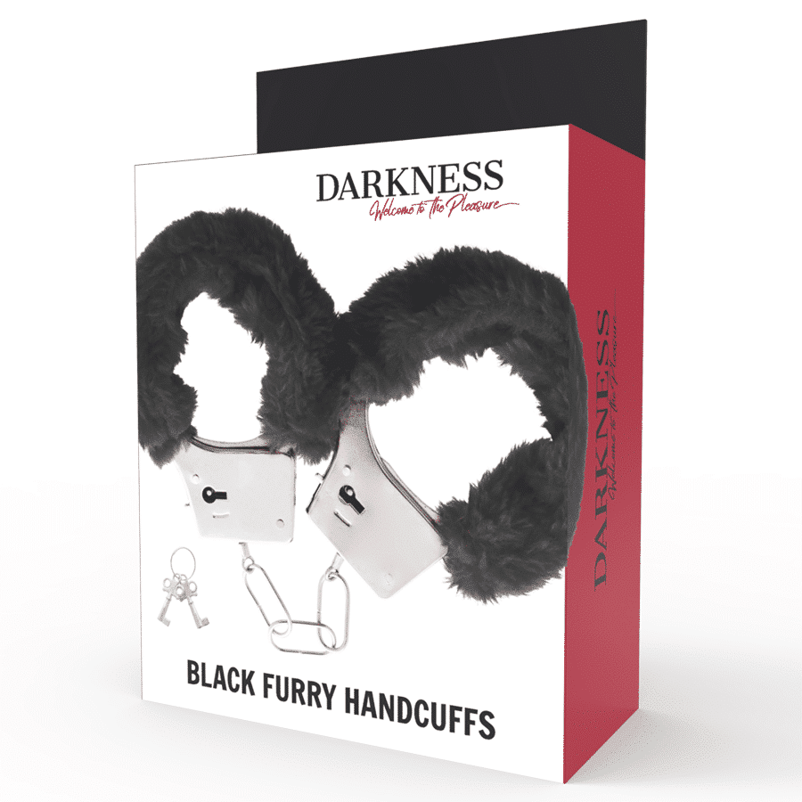 Darkness - Pleasure Furry Handcuffs Black - Image 3