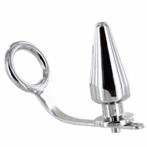 Anel De Metalhard Cock Com Plug Anal 45 X 50mm