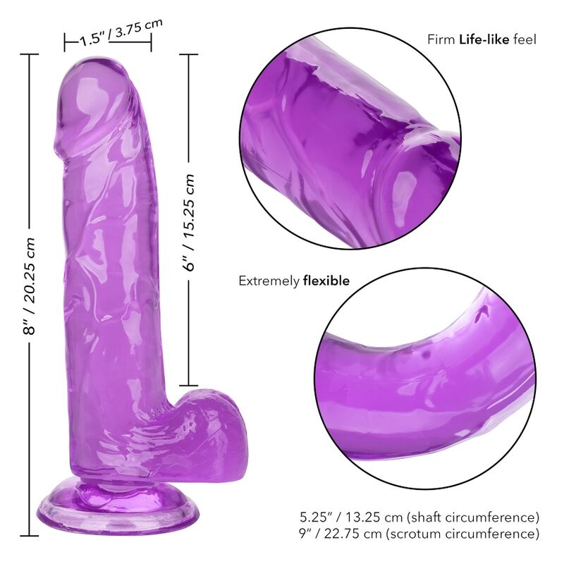 Calex Size Queen Dildo - Roxo 15,3 Cm - Image 6