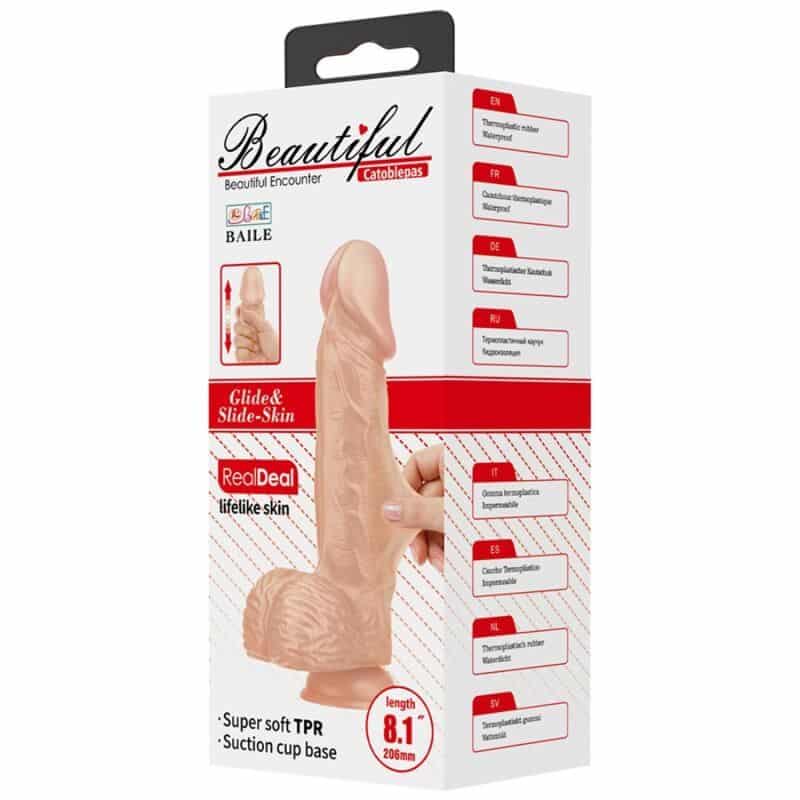 Belo Encontro Catoblepas Dildo Realístico E Flexível 20,6 Cm - Carne - Image 7