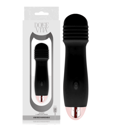 Dolce Vita - Vibrador Recarregável Três Preto 7 Velocidade