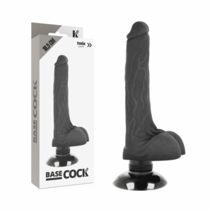 Basecock - Vibrador Realístico 2-1 Preto 18,5 Cm