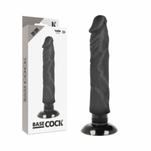 Basecock - Vibrador Realístico Basecock 2-1 Preto 20 Cm