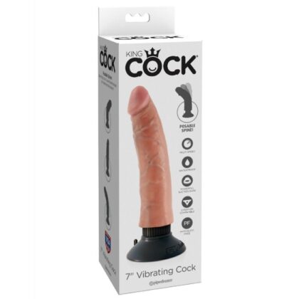 King Cock 17,78 Cm Vibrating Cock Cor De Pele