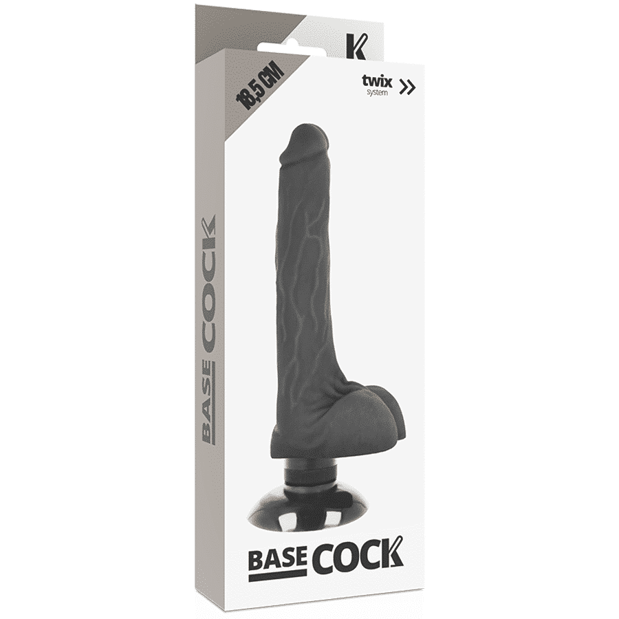 Basecock - Vibrador Realístico 2-1 Preto 18,5 Cm - Image 4