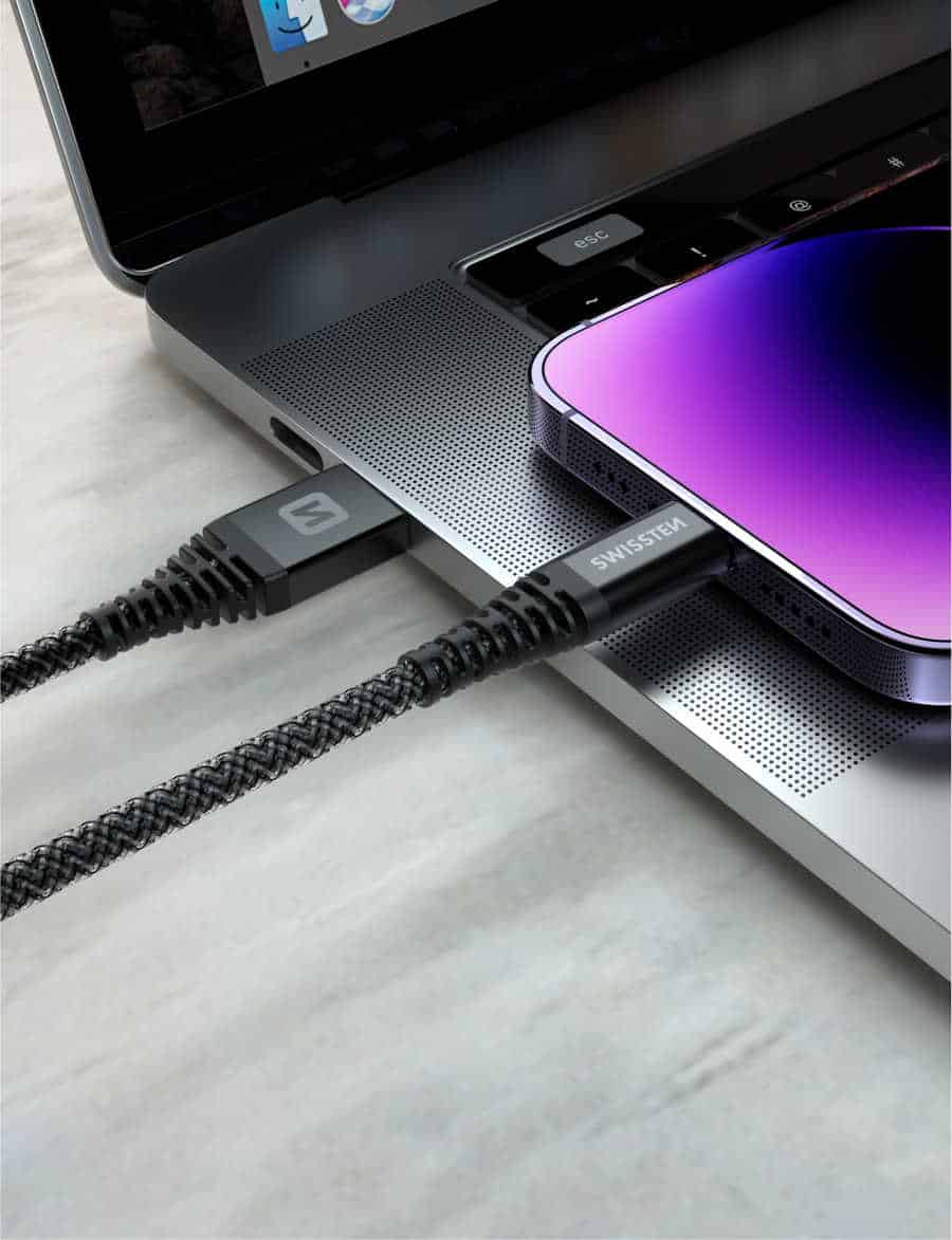 Swissten - Cabo Kevlar USB-C - Lightning 1.5m (antracite) - Image 4