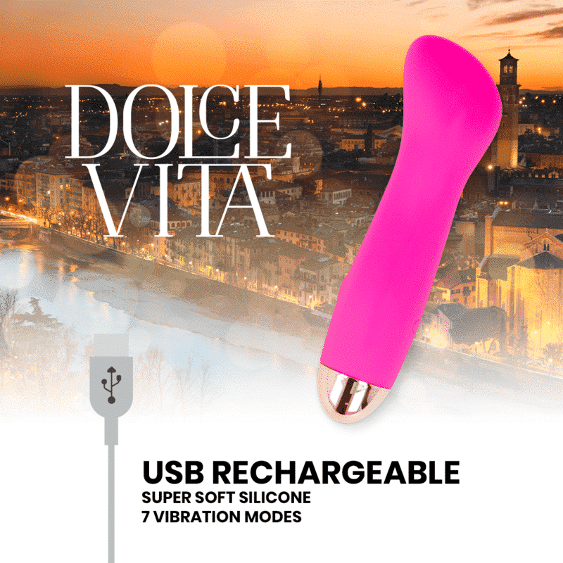 Dolce Vita - Vibrador Recarregável Um Pink 7 Velocidade - Image 5