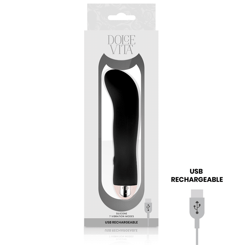 Dolce Vita - Vibrador Recarregável Dois Preto 7 Velocidade - Image 4
