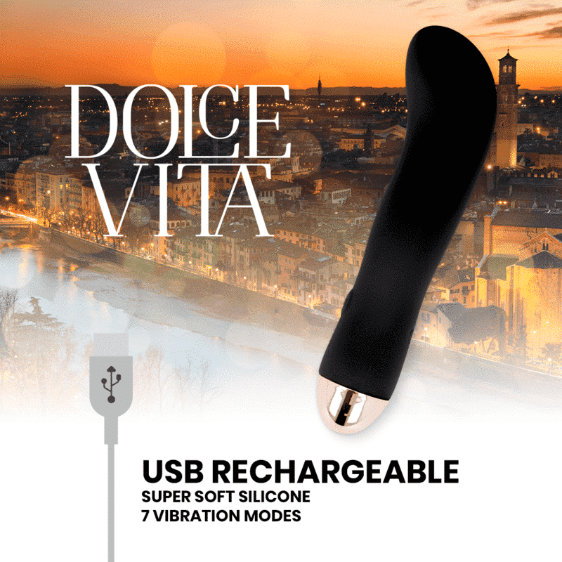 Dolce Vita - Vibrador Recarregável Dois Preto 7 Velocidade - Image 5