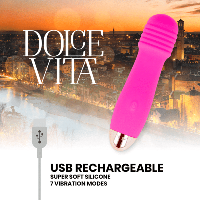 Dolce Vita - Vibrador Recarregável De Três Velocidades Pink 7 - Image 4