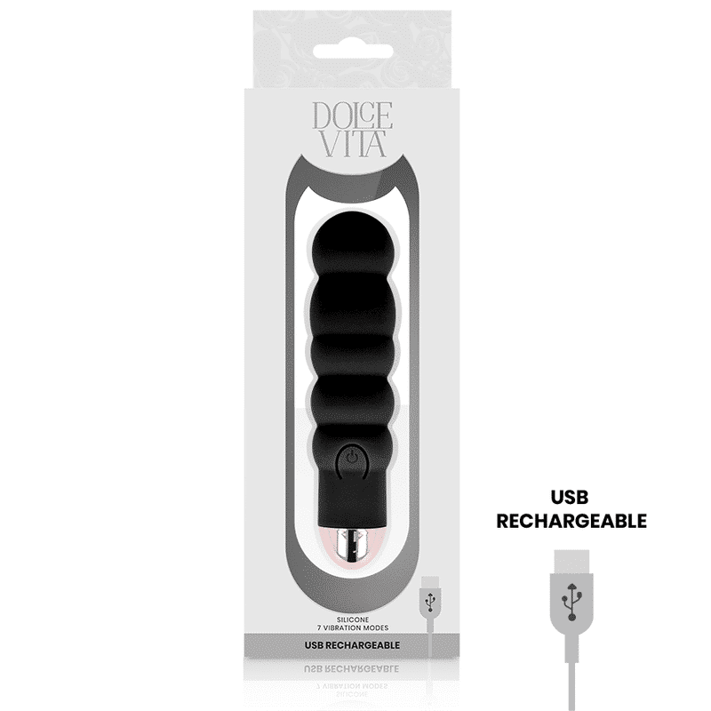 Dolce Vita - Vibrador Recarregável Seis Preto 7 Velocidades - Image 3