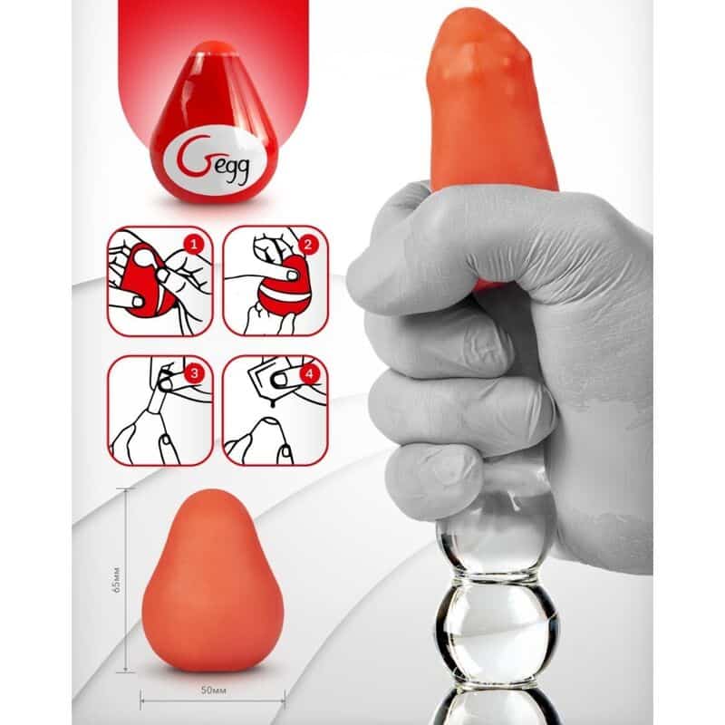 G-Vibe - Masturbador Texturado Reutilizvel Ovo Vermelho - Image 4