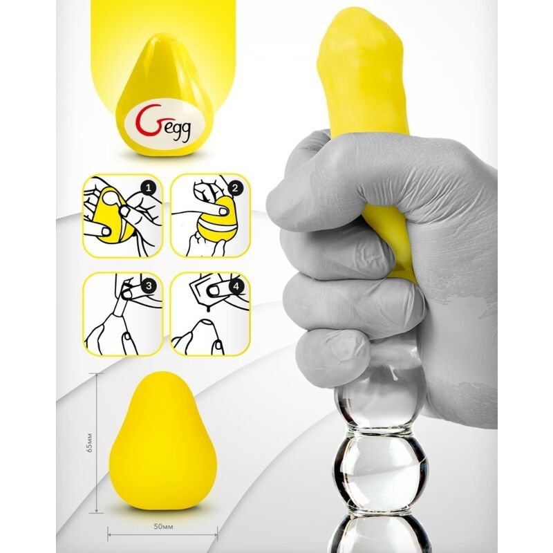 G-Vibe - Ovo Masturbador Texturado Amarelo Reutilizvel - Image 4