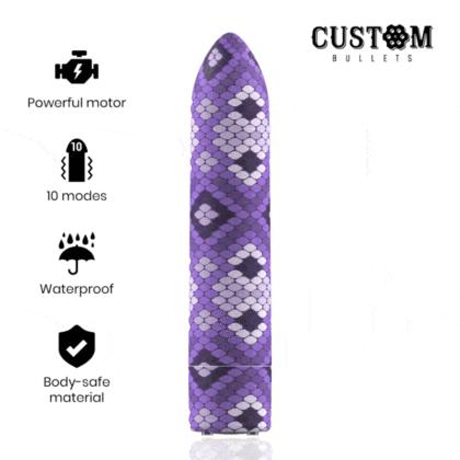 Custom Bullets - Rechargeable Snake Purple Magnetic Bullet 10v
