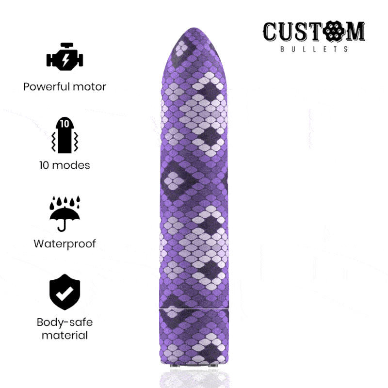 Custom Bullets - Rechargeable Snake Purple Magnetic Bullet 10v