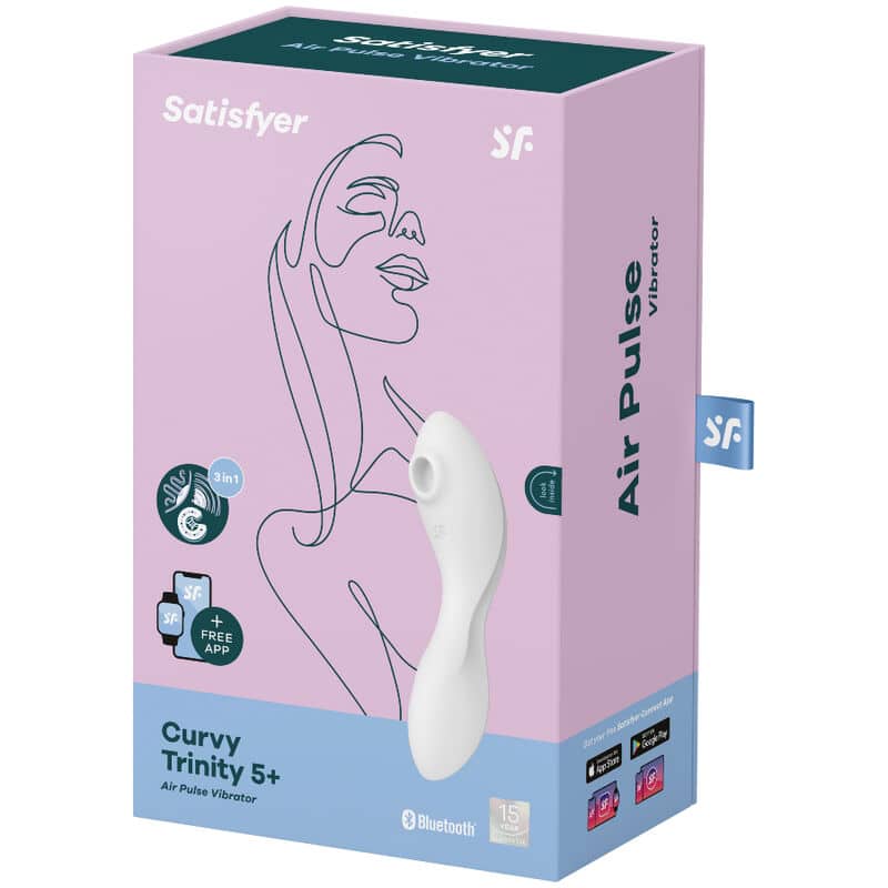 Satisfyer - Curvy Trinity 5 Estimulador De Pulso De Ar E Aplicativo Vibrador Branco - Image 4