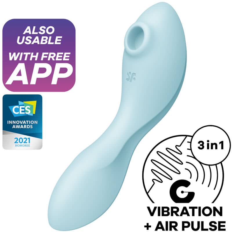 Satisfyer - Curvy Trinity 5 Estimulador De Pulso De Ar E Aplicativo Vibrador Azul