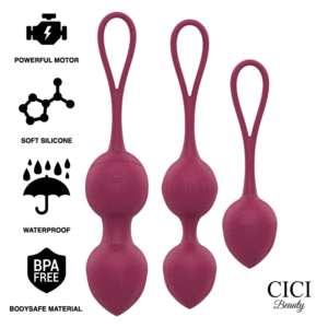 Cici Beauty - Controle Remoto Premium Silicone 3 Vibrantes Kegel Beads