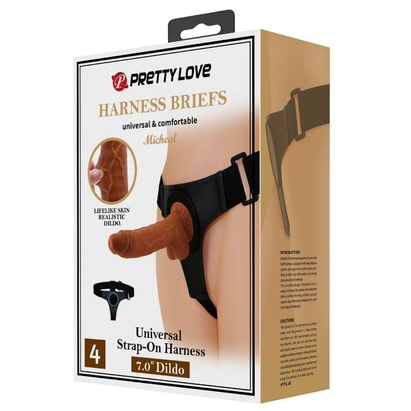 Pretty Love - Arnês Cuecas Arnês Universal Com Dildo Micheal 20 Cm Preto - Image 10