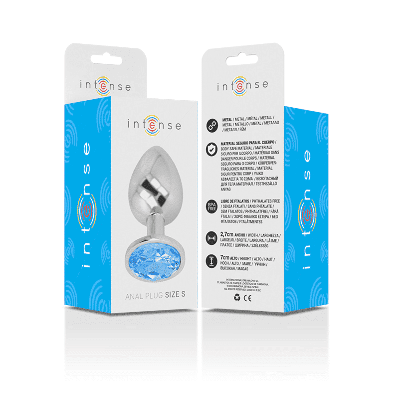 Intense - Plug Anal De Metal De Alumínio Com Cristal Azul Tamanho S - Image 7