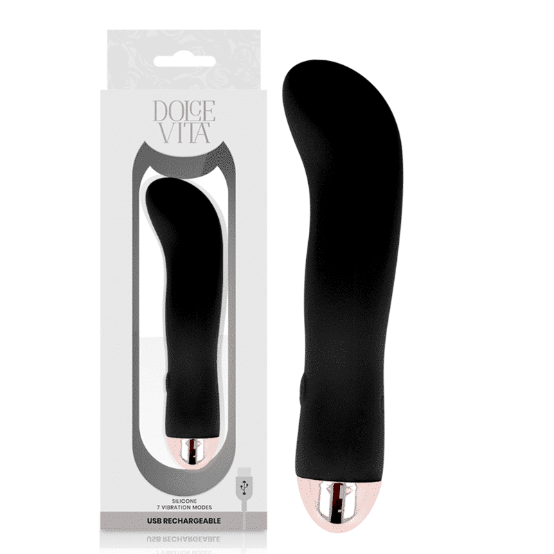 Dolce Vita - Vibrador Recarregável Dois Preto 7 Velocidade