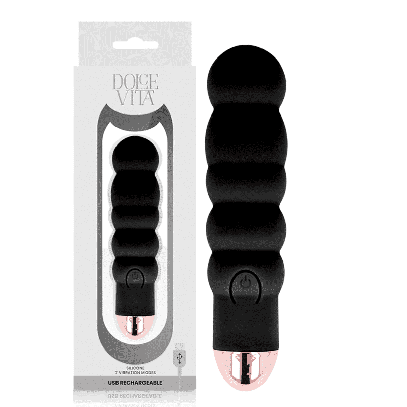 Dolce Vita - Vibrador Recarregável Seis Preto 7 Velocidades
