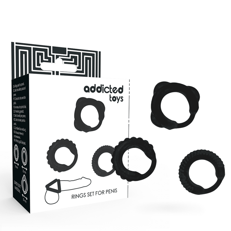 Addicted Toys - Conjunto De Anel C - Preto